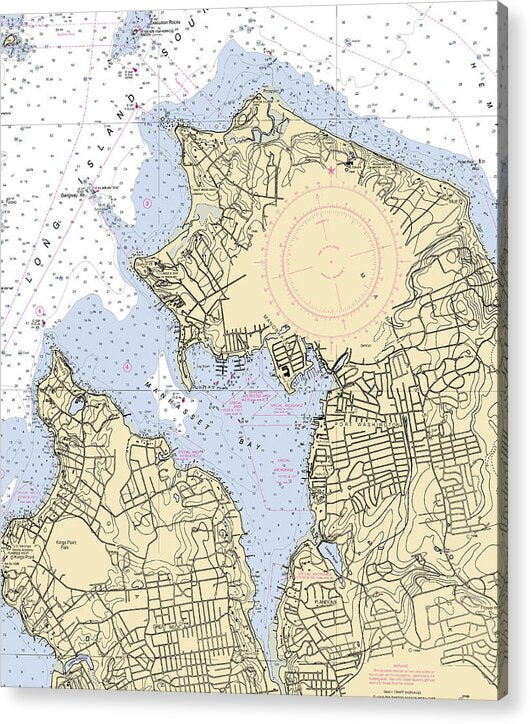 Manhassset Bay-new York Nautical Chart - Acrylic Print