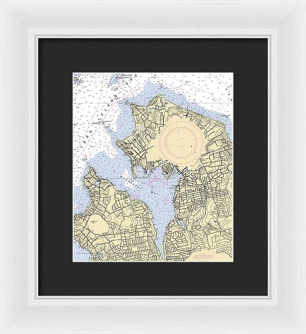Manhassset Bay-new York Nautical Chart - Framed Print