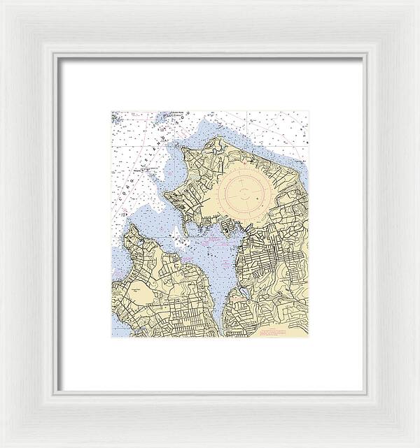 Manhassset Bay-new York Nautical Chart - Framed Print