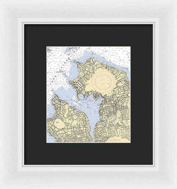 Manhassset Bay-new York Nautical Chart - Framed Print