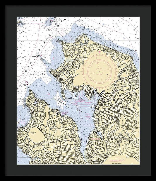 Manhassset Bay-new York Nautical Chart - Framed Print