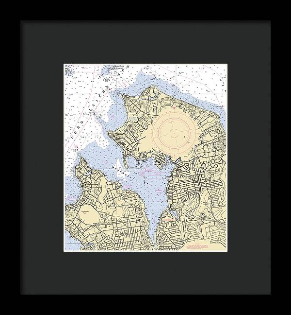 Manhassset Bay-new York Nautical Chart - Framed Print