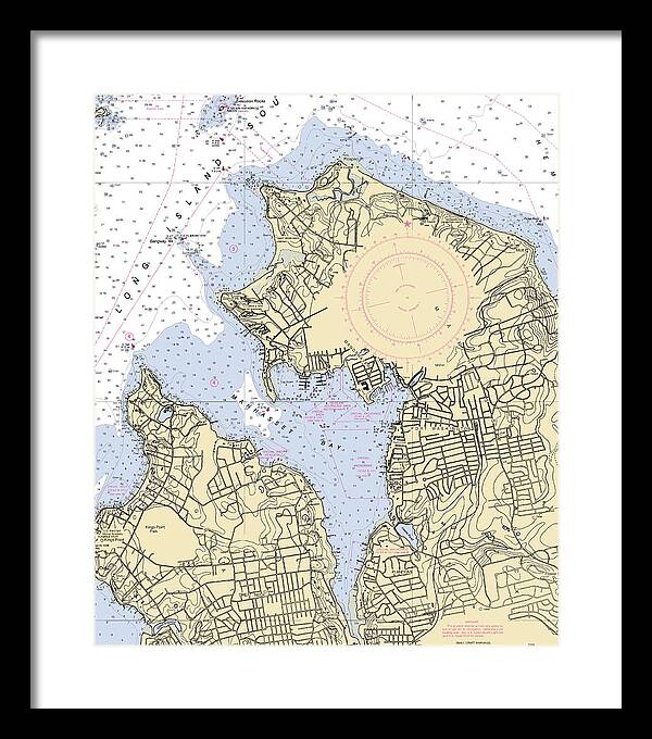 Manhassset Bay-new York Nautical Chart - Framed Print