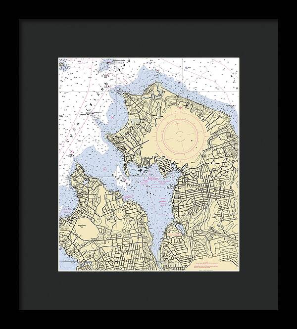 Manhassset Bay-new York Nautical Chart - Framed Print