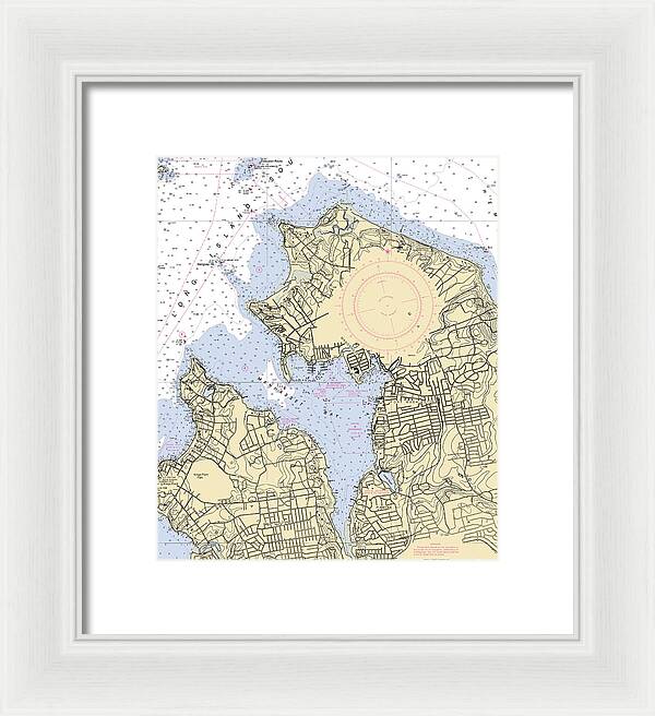 Manhassset Bay-new York Nautical Chart - Framed Print