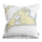 Marthas Vineyard Massachusetts Nautical Chart - Throw Pillow