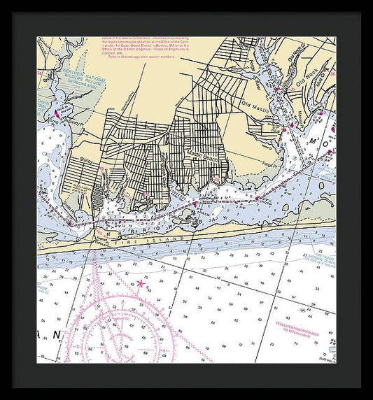 Mastick-new York Nautical Chart - Framed Print