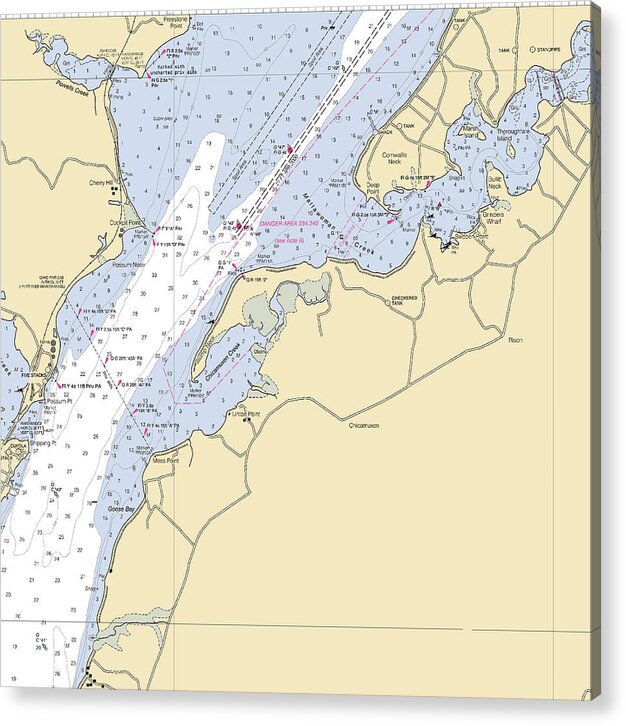 Mattawoman Creek-maryland Nautical Chart - Acrylic Print