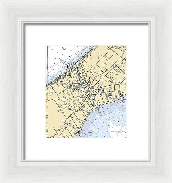 Mattituck-new York Nautical Chart - Framed Print