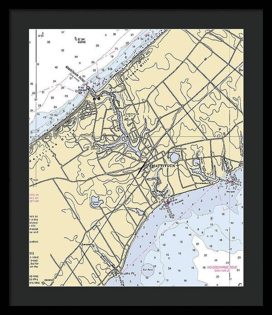 Mattituck-new York Nautical Chart - Framed Print