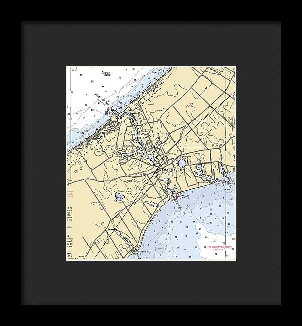 Mattituck-new York Nautical Chart - Framed Print