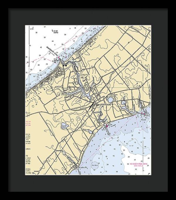 Mattituck-new York Nautical Chart - Framed Print
