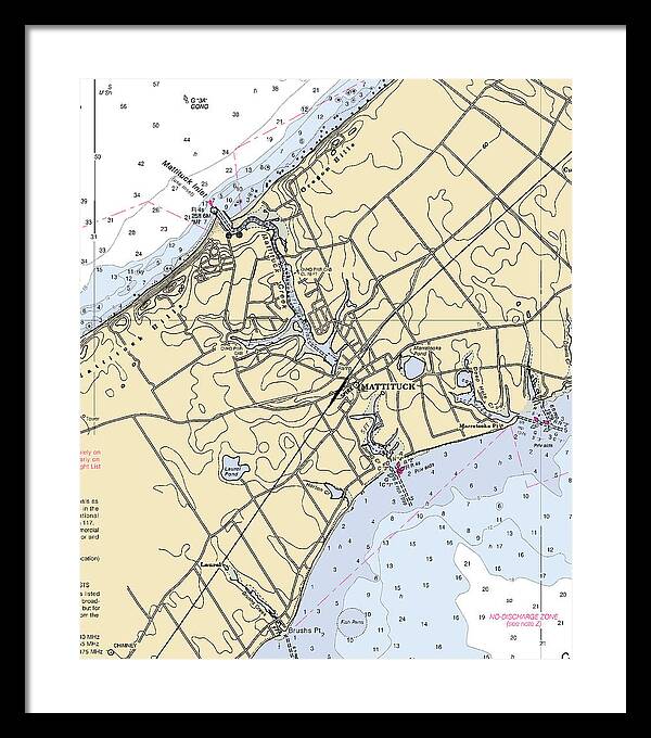 Mattituck-new York Nautical Chart - Framed Print