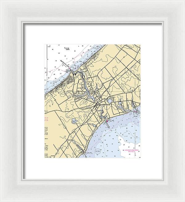 Mattituck-new York Nautical Chart - Framed Print