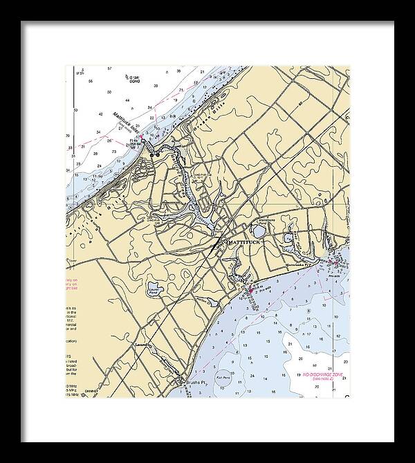 Mattituck-new York Nautical Chart - Framed Print