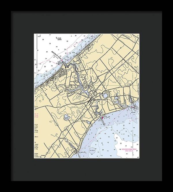 Mattituck-new York Nautical Chart - Framed Print