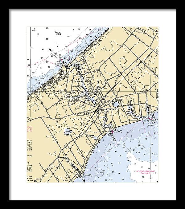 Mattituck-new York Nautical Chart - Framed Print