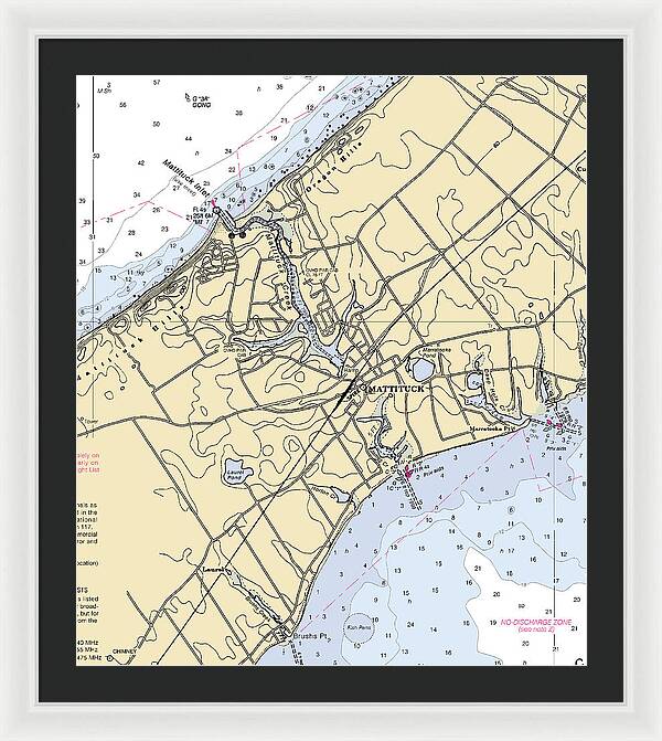 Mattituck-new York Nautical Chart - Framed Print