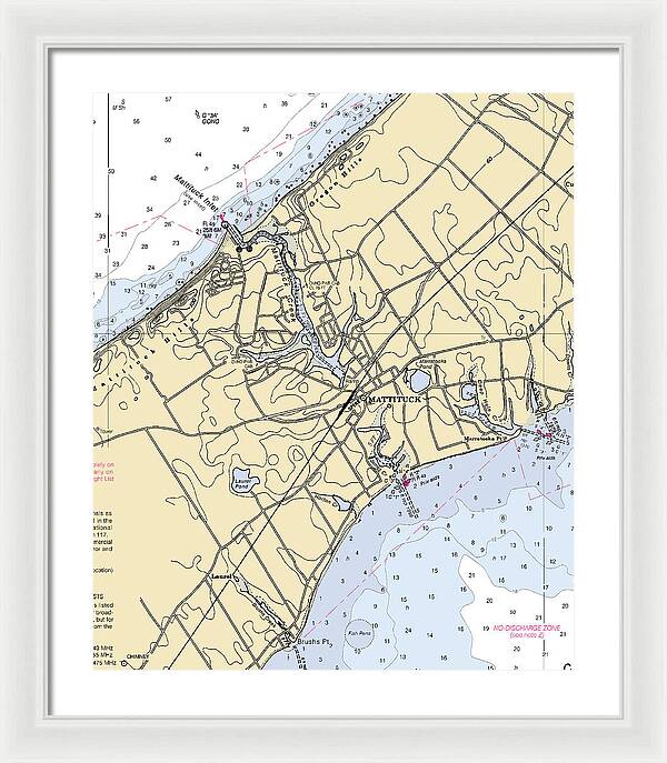 Mattituck-new York Nautical Chart - Framed Print