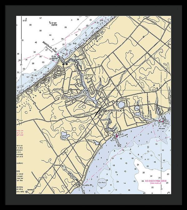 Mattituck-new York Nautical Chart - Framed Print