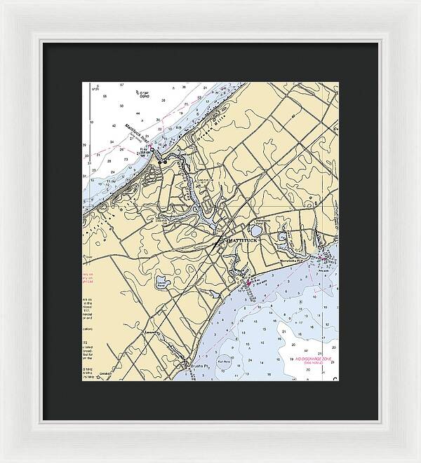 Mattituck-new York Nautical Chart - Framed Print