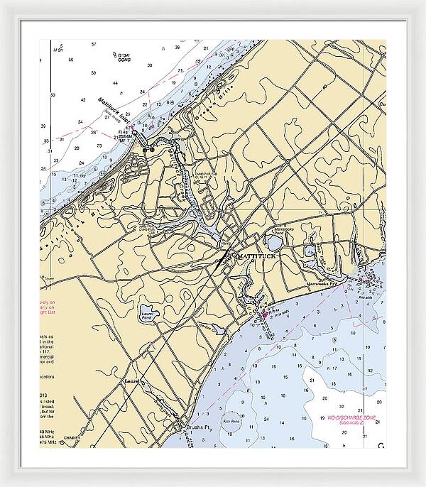 Mattituck-new York Nautical Chart - Framed Print