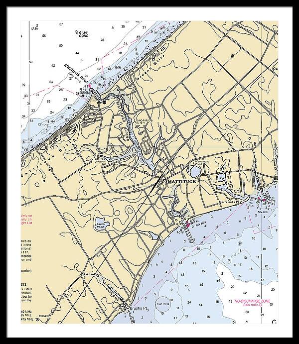 Mattituck-new York Nautical Chart - Framed Print