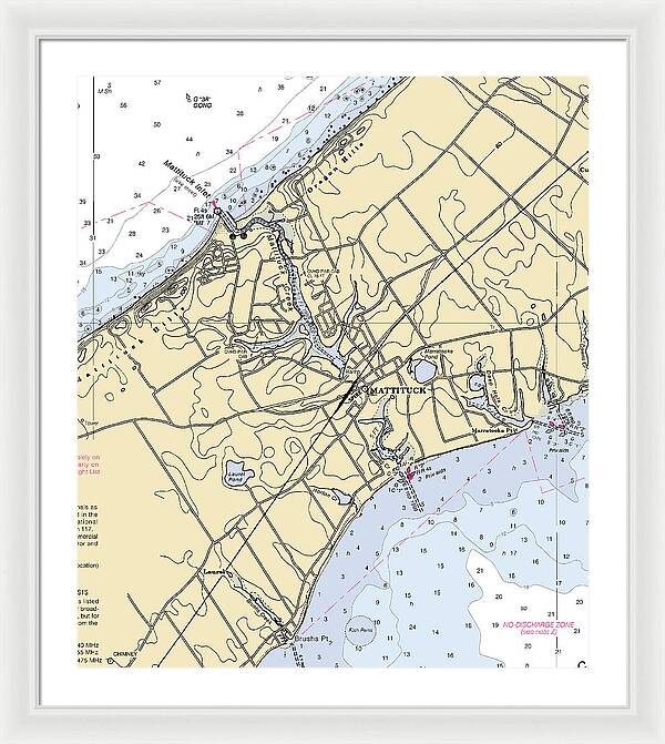 Mattituck-new York Nautical Chart - Framed Print