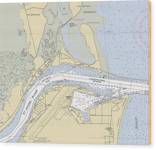Mayport-basin -florida Nautical Chart _v6 - Wood Print