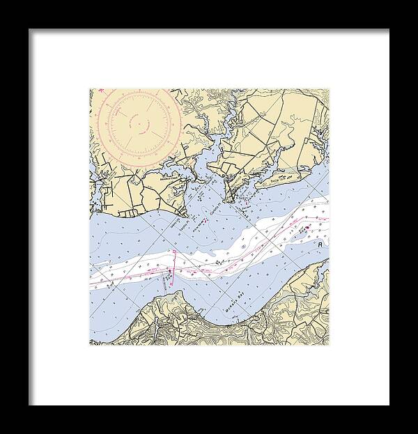 Mccans Bay-virginia Nautical Chart - Framed Print
