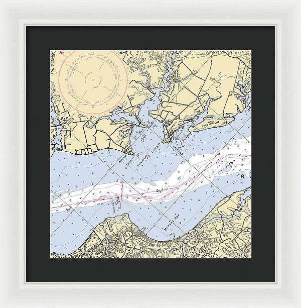 Mccans Bay-virginia Nautical Chart - Framed Print