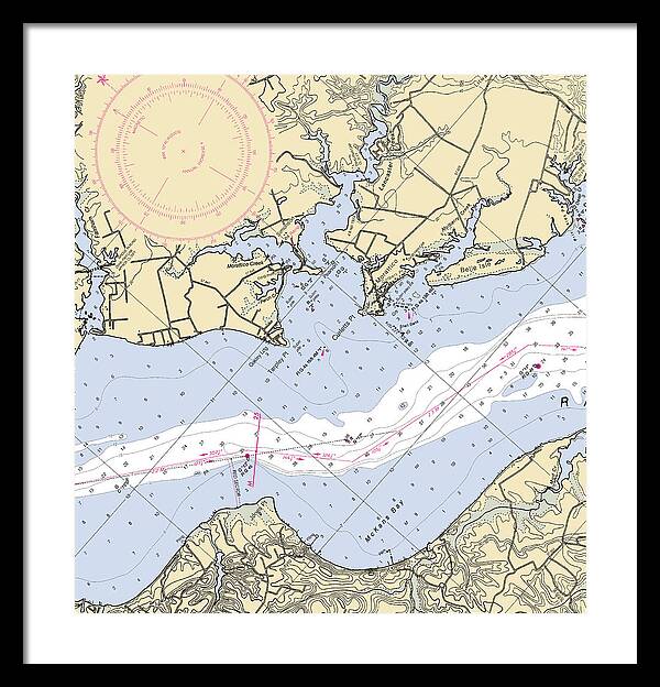 Mccans Bay-virginia Nautical Chart - Framed Print