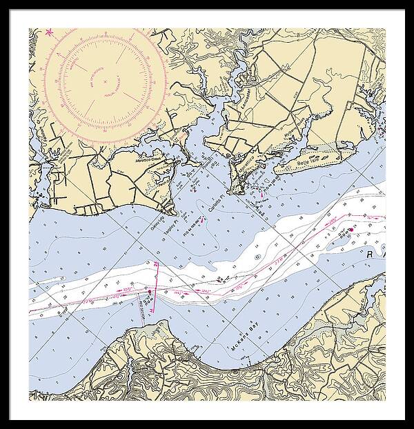 Mccans Bay-virginia Nautical Chart - Framed Print