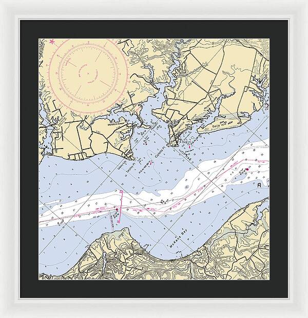 Mccans Bay-virginia Nautical Chart - Framed Print