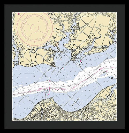 Mccans Bay-virginia Nautical Chart - Framed Print