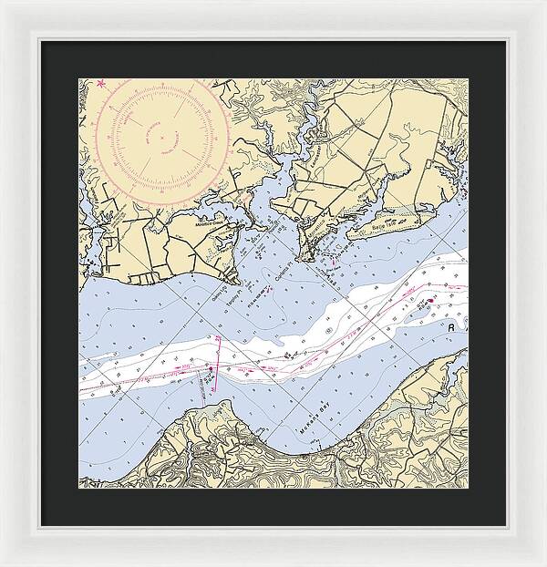 Mccans Bay-virginia Nautical Chart - Framed Print