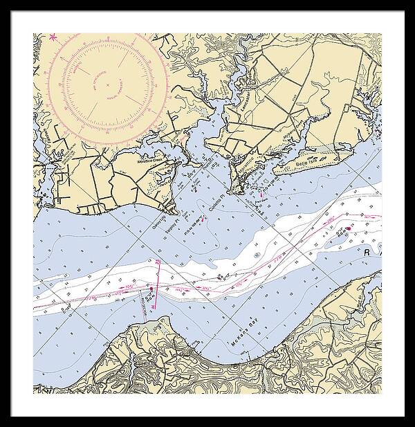 Mccans Bay-virginia Nautical Chart - Framed Print