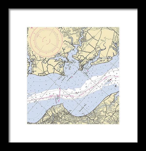 Mccans Bay-virginia Nautical Chart - Framed Print