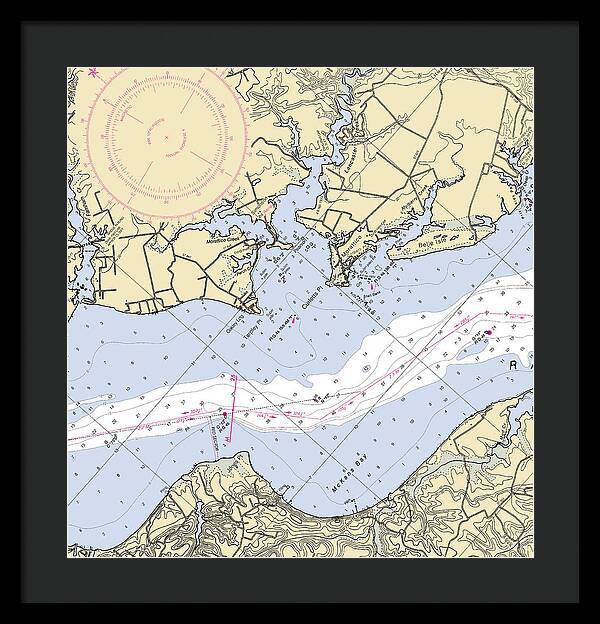 Mccans Bay-virginia Nautical Chart - Framed Print