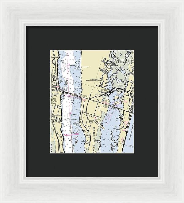 Merritt Island Florida Nautical Chart - Framed Print