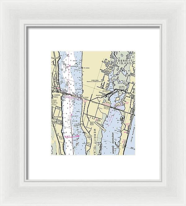 Merritt Island Florida Nautical Chart - Framed Print
