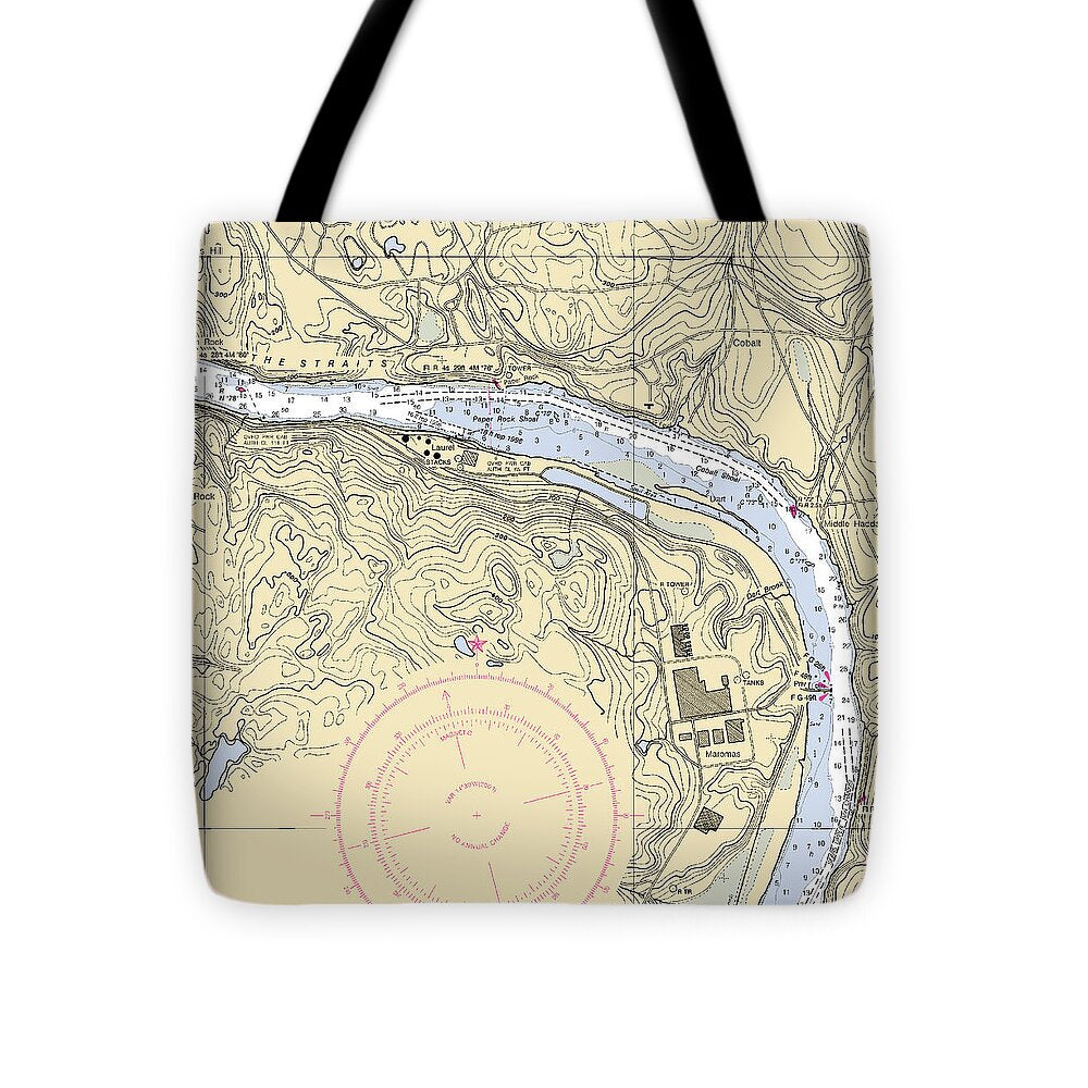 Middle Haddam-connecticut Nautical Chart - Tote Bag