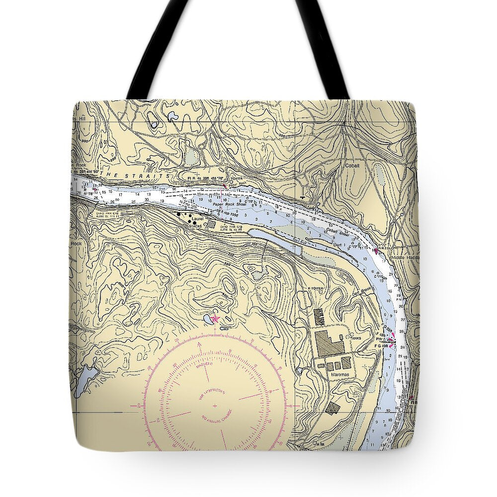 Middle Haddam-connecticut Nautical Chart - Tote Bag