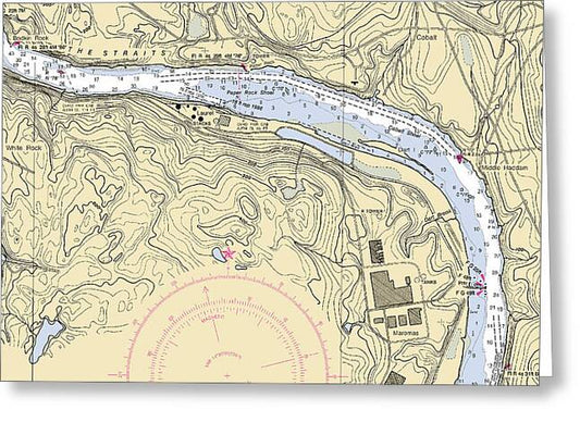 Middle Haddam-connecticut Nautical Chart - Greeting Card