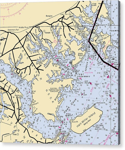 Middle River-maryland Nautical Chart - Acrylic Print