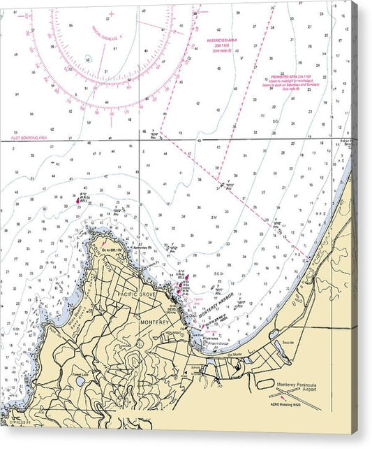 Monterey Harbor -california Nautical Chart _v2 - Acrylic Print
