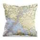 Morgan City Louisiana Nautical Chart - Throw Pillow