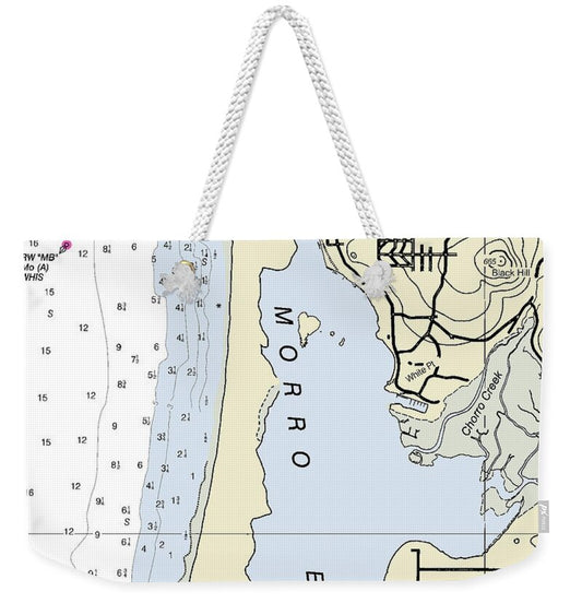 Morrow Bay California Nautical Chart - Weekender Tote Bag
