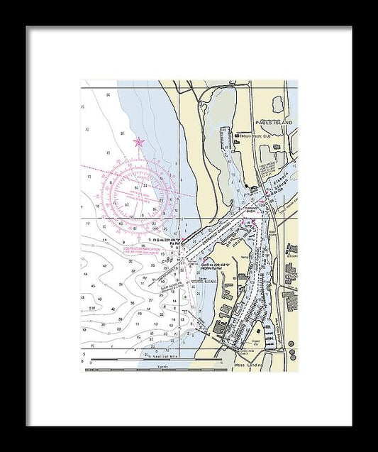 Moss Landing Harbor California Nautical Chart - Framed Print