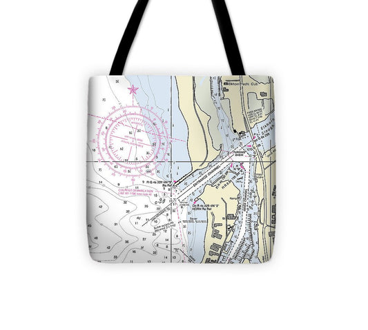 Moss Landing Harbor California Nautical Chart - Tote Bag
